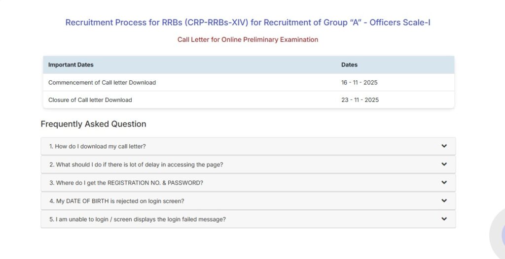 IBPS RRB Exam 2025 Officer Scale 1